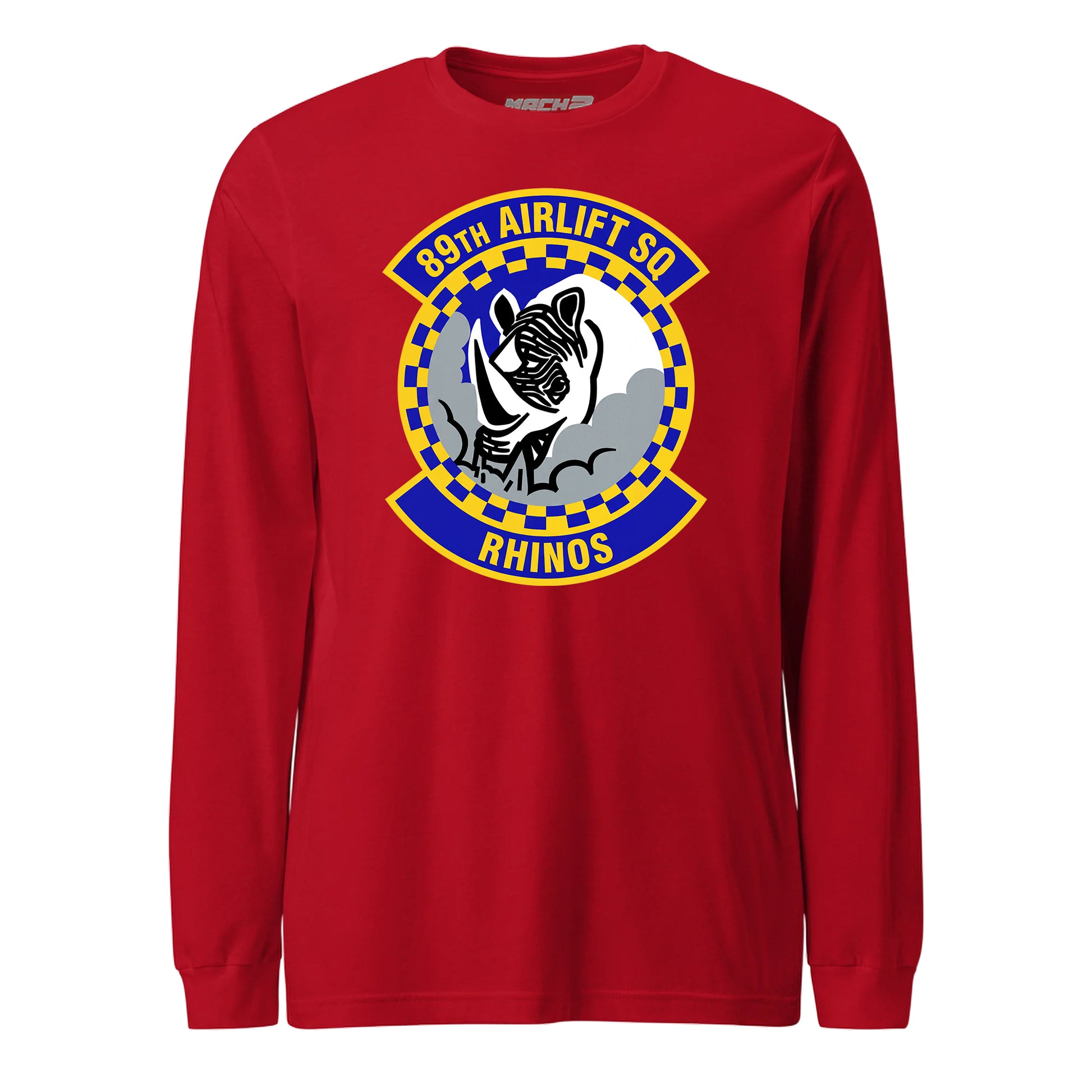 Mach2 Squadron Upload | 89TH AIRLIFT SQUADRON | Long Sleeve | Red | MACH-LONG-SLEEVE-FRONT-RED.jpg