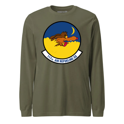 Mach2 Squadron Upload | 117TH AIR REFUELING SQUADRON | Long Sleeve | OD Green | MACH-LONG-SLEEVE-FRONT-OD.jpg
