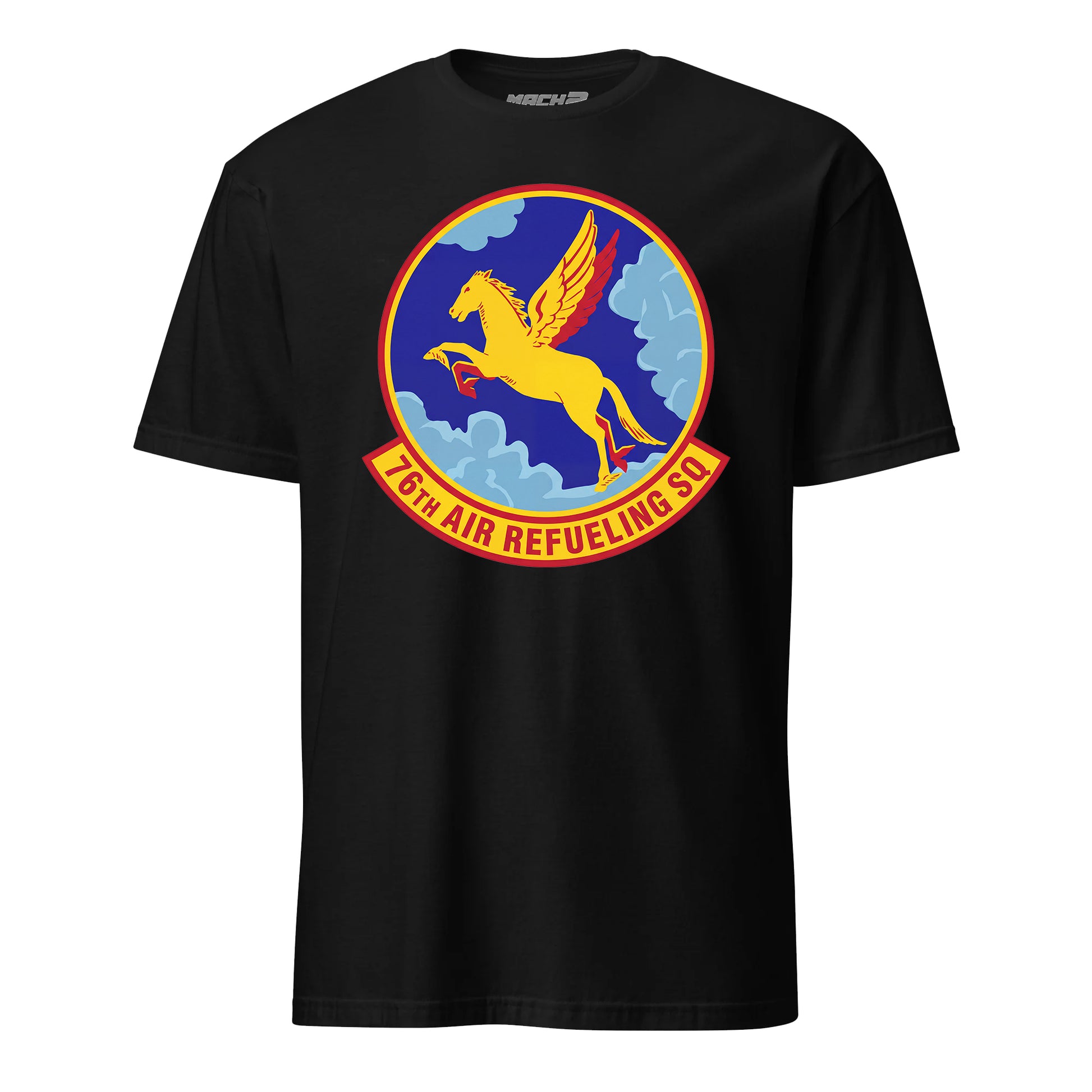 Mach2 Squadron Upload | 76TH AIR REFUELING SQUADRON | T-Shirt | Black | MACH-SHORT-SLEEVE-FRONT-BLACK.jpg