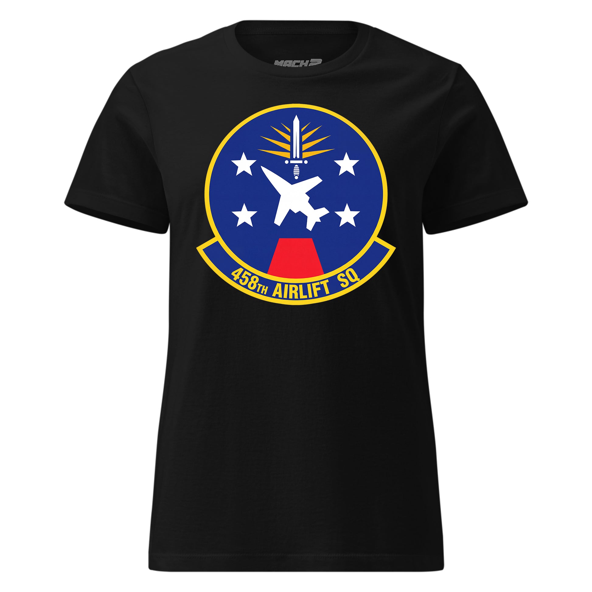 Mach2 Squadron Upload | 458TH AIRLIFT SQUADRON | Womens | Black | MACH-WOMENS-FRONT-BLACK.jpg