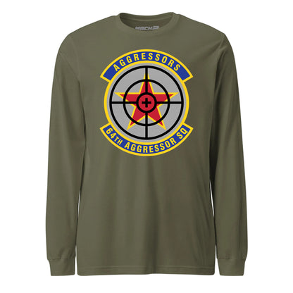 Mach2 Squadron Upload | 64TH AGGRESSOR SQUADRON | Long Sleeve | OD Green | MACH-LONG-SLEEVE-FRONT-OD.jpg