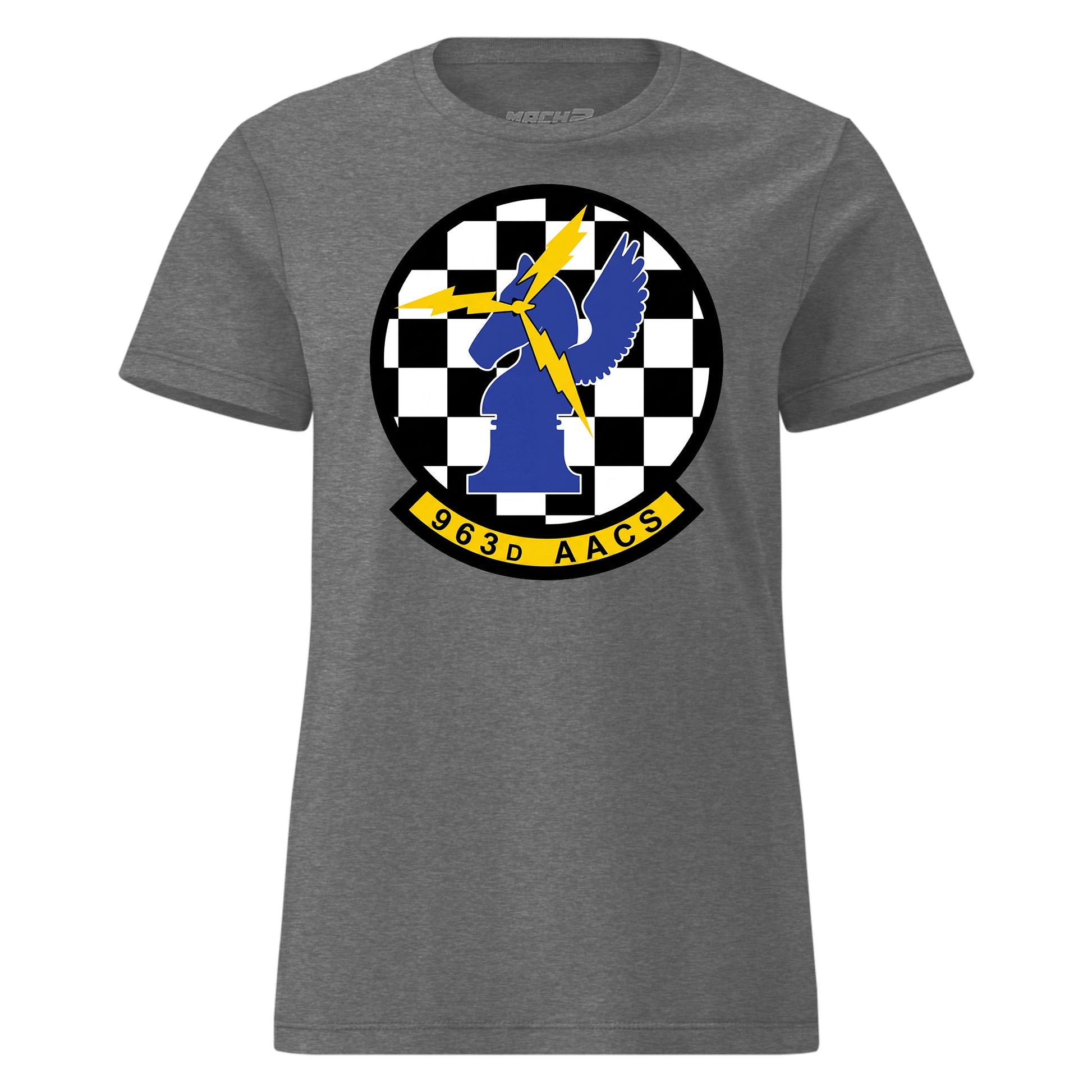 Mach2 Squadron Upload | 963RD AIRBORNE AIR CONTROL SQUADRON | Womens | Charcoal Heather | MACH-WOMENS-FRONT-CHARCOAL.jpg