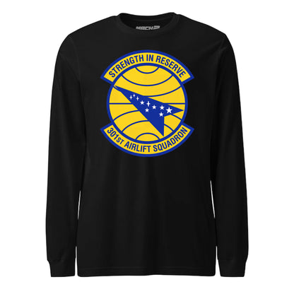 Mach2 Squadron Upload | 301ST AIRLIFT SQUADRON | Long Sleeve | Black | MACH-LONG-SLEEVE-FRONT-BLACK.jpg