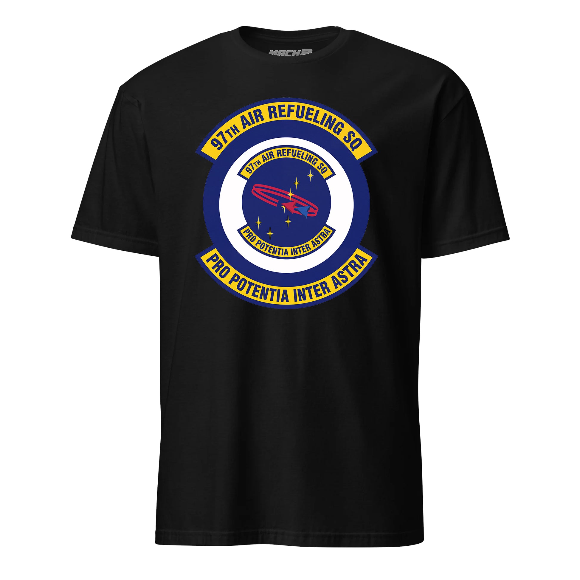 Mach2 Squadron Upload | 97TH AIR REFUELING SQUADRON | T-Shirt | Black | MACH-SHORT-SLEEVE-FRONT-BLACK.jpg