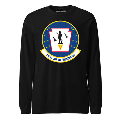 Mach2 Squadron Upload | 147TH AIR REFUELING SQUADRON | Long Sleeve | Black | MACH-LONG-SLEEVE-FRONT-BLACK.jpg