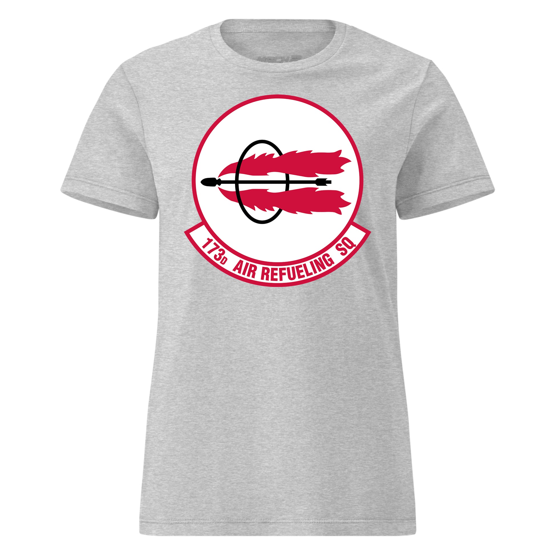 Mach2 Squadron Upload | 173RD AIR REFUELING SQUADRON | Womens | Heather Grey | MACH-WOMENS-FRONT-GREY.jpg