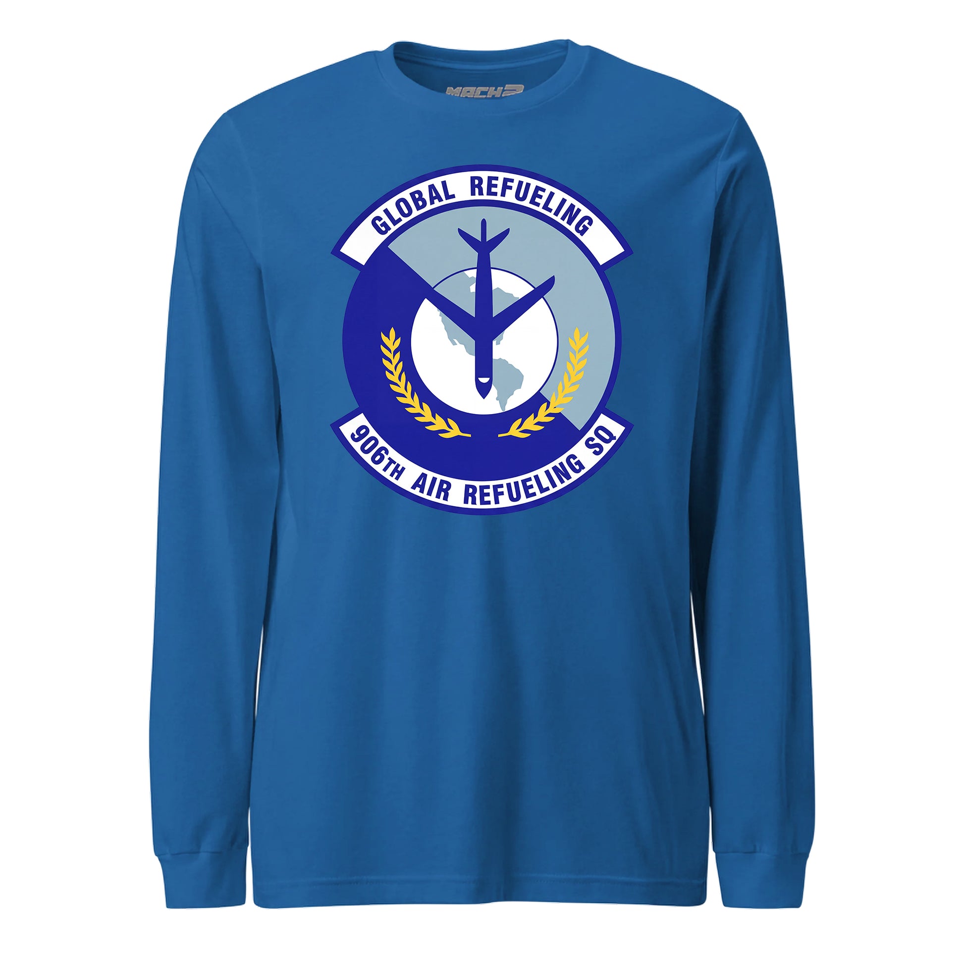 Mach2 Squadron Upload | 906TH AIR REFUELING SQUADRON | Long Sleeve | Royal | MACH-LONG-SLEEVE-FRONT-ROYAL.jpg