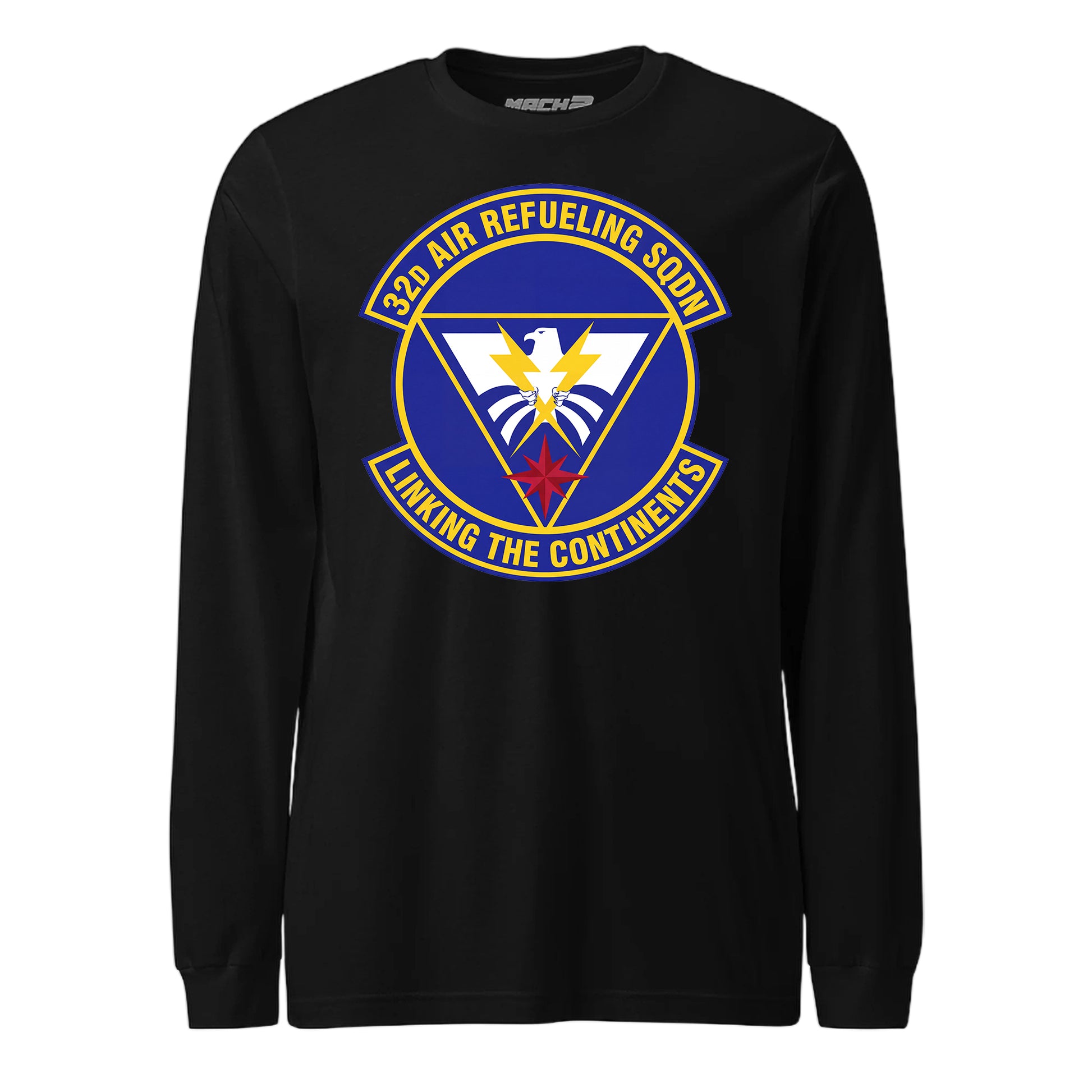 Mach2 Squadron Upload | 32ND AIR REFUELING SQUADRON | Long Sleeve | Black | MACH-LONG-SLEEVE-FRONT-BLACK.jpg