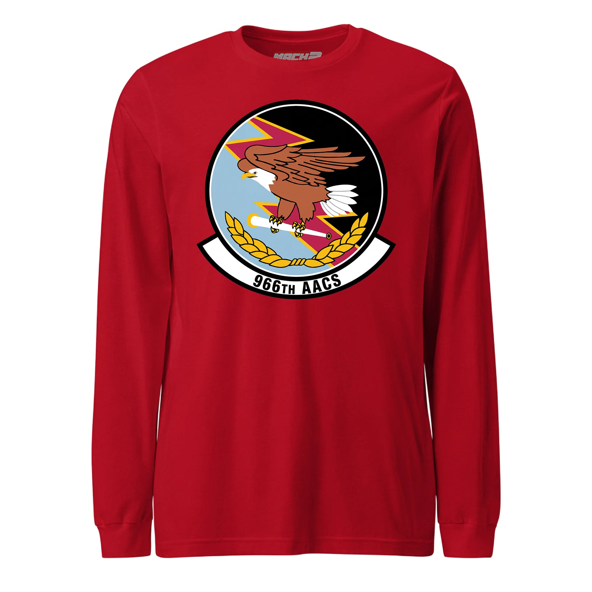 Mach2 Squadron Upload | 966TH AIRBORNE AIR CONTROL SQUADRON | Long Sleeve | Red | MACH-LONG-SLEEVE-FRONT-RED.jpg