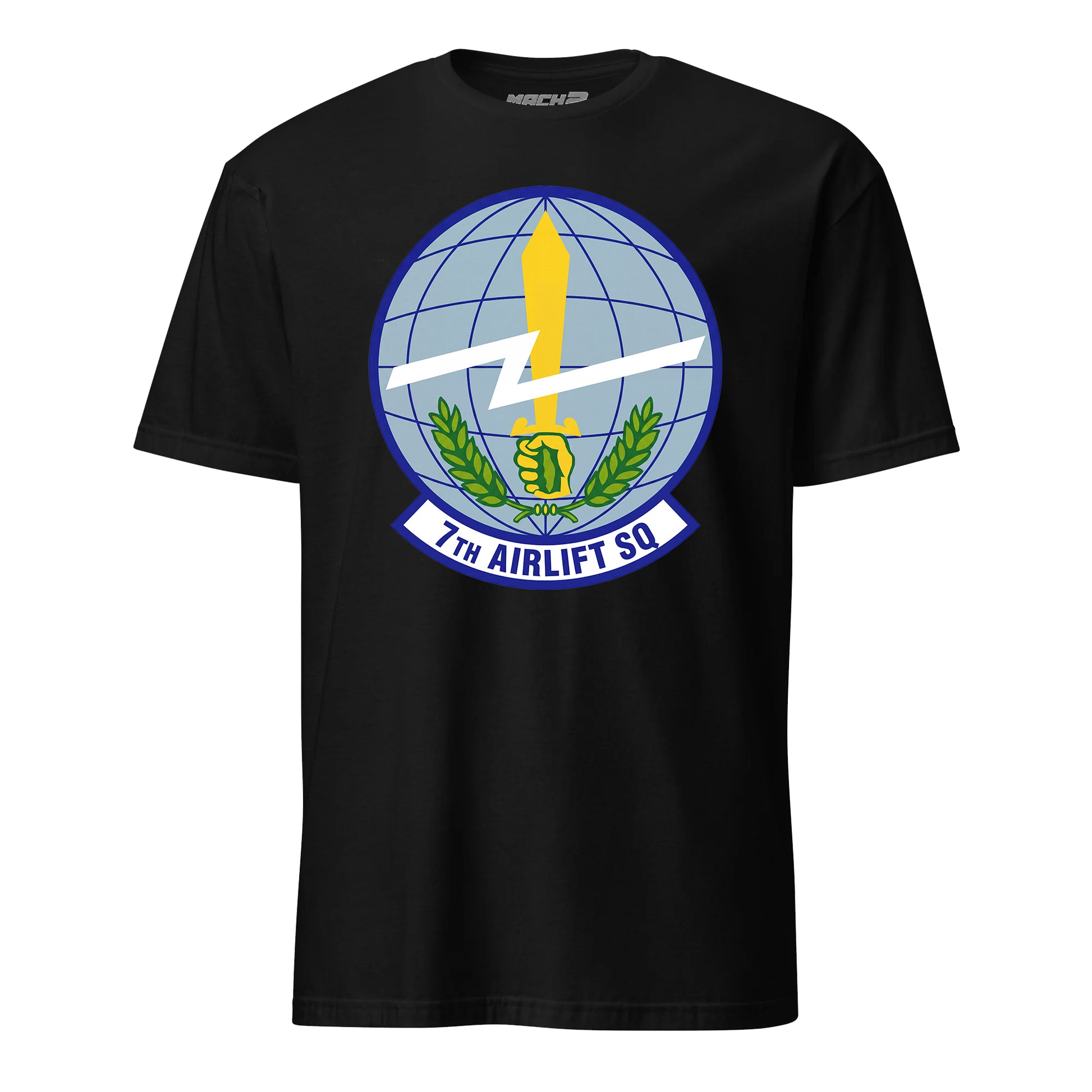 Mach2 Squadron Upload | 7TH AIRLIFT SQUADRON | T-Shirt | Black | MACH-SHORT-SLEEVE-FRONT-BLACK.jpg