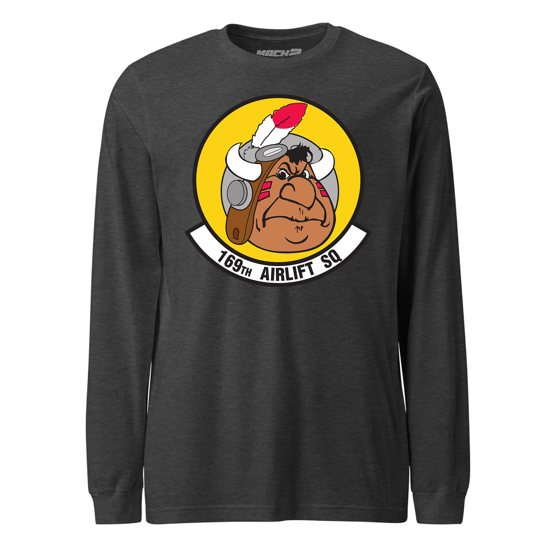 Mach2 Squadron Upload | 169TH AIRLIFT SQUADRON | Long Sleeve | Charcoal Heather | MACH-LONG-SLEEVE-FRONT-CHARCOAL.jpg