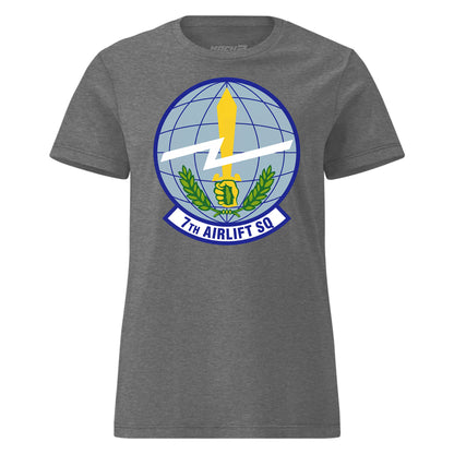 Mach2 Squadron Upload | 7TH AIRLIFT SQUADRON | Womens | Charcoal Heather | MACH-WOMENS-FRONT-CHARCOAL.jpg
