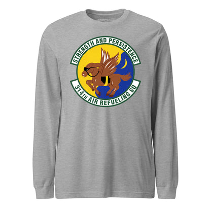 Mach2 Squadron Upload | 314TH AIR REFUELING SQUADRON | Long Sleeve | Heather Grey | MACH-LONG-SLEEVE-FRONT-GREY.jpg