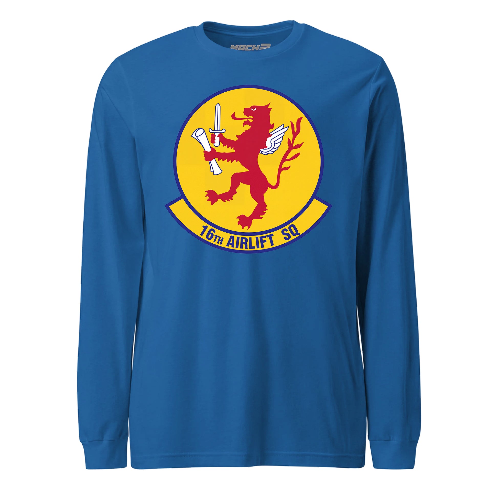 Mach2 Squadron Upload | 16TH AIRLIFT SQUADRON | Long Sleeve | Royal | MACH-LONG-SLEEVE-FRONT-ROYAL.jpg