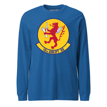 Mach2 Squadron Upload | 16TH AIRLIFT SQUADRON | Long Sleeve | Royal | MACH-LONG-SLEEVE-FRONT-ROYAL.jpg