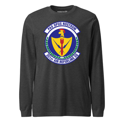 Mach2 Squadron Upload | 351ST AIR REFUELING SQUADRON | Long Sleeve | Charcoal Heather | MACH-LONG-SLEEVE-FRONT-CHARCOAL.jpg