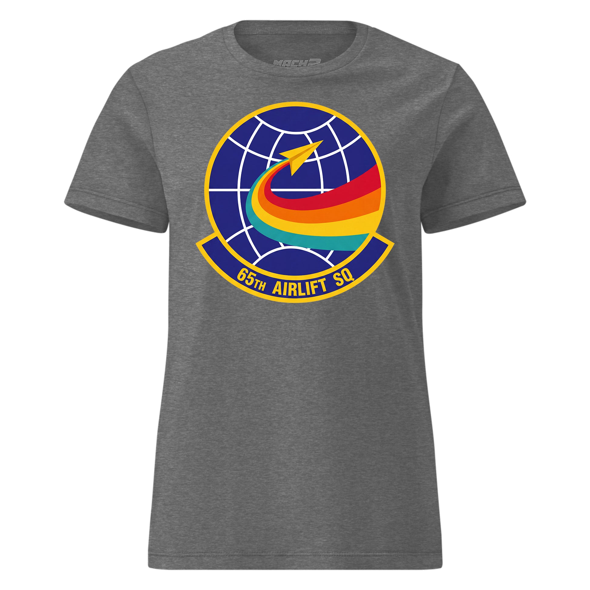 Mach2 Squadron Upload | 65TH AIRLIFT SQUADRON | Womens | Charcoal Heather | MACH-WOMENS-FRONT-CHARCOAL.jpg