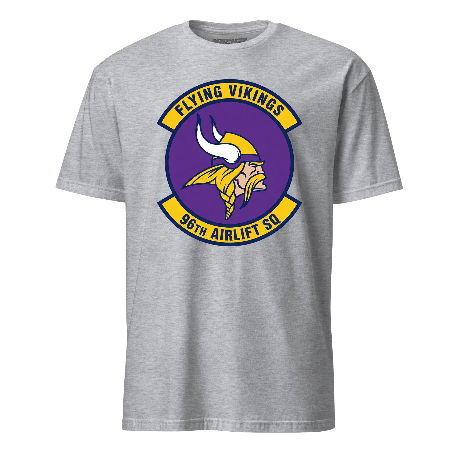 Mach2 Squadron Upload | 96TH AIRLIFT SQUADRON | T-Shirt | Heather Grey | MACH-SHORT-SLEEVE-FRONT-GREY.jpg