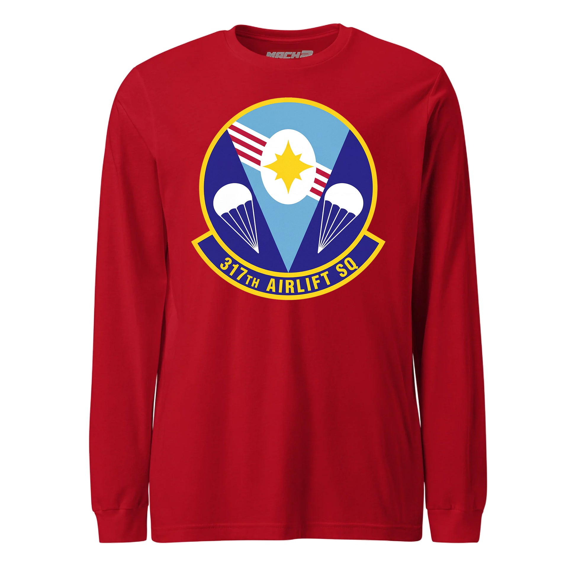 Mach2 Squadron Upload | 317TH AIRLIFT SQUADRON | Long Sleeve | Red | MACH-LONG-SLEEVE-FRONT-RED.jpg