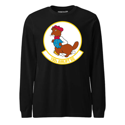 Mach2 Squadron Upload | 192ND AIRLIFT SQUADRON | Long Sleeve | Black | MACH-LONG-SLEEVE-FRONT-BLACK.jpg