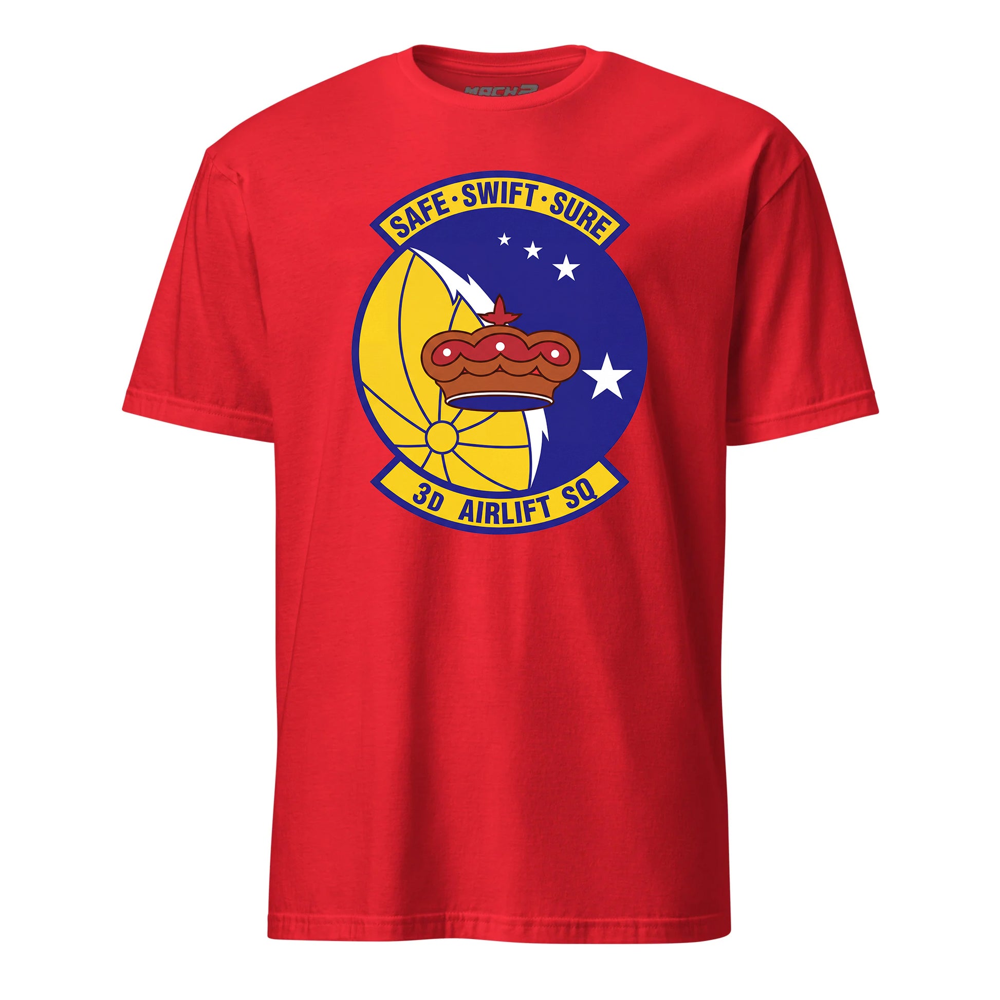 Mach2 Squadron Upload | 3RD AIRLIFT SQUADRON | T-Shirt | Red | MACH-SHORT-SLEEVE-FRONT-RED.jpg