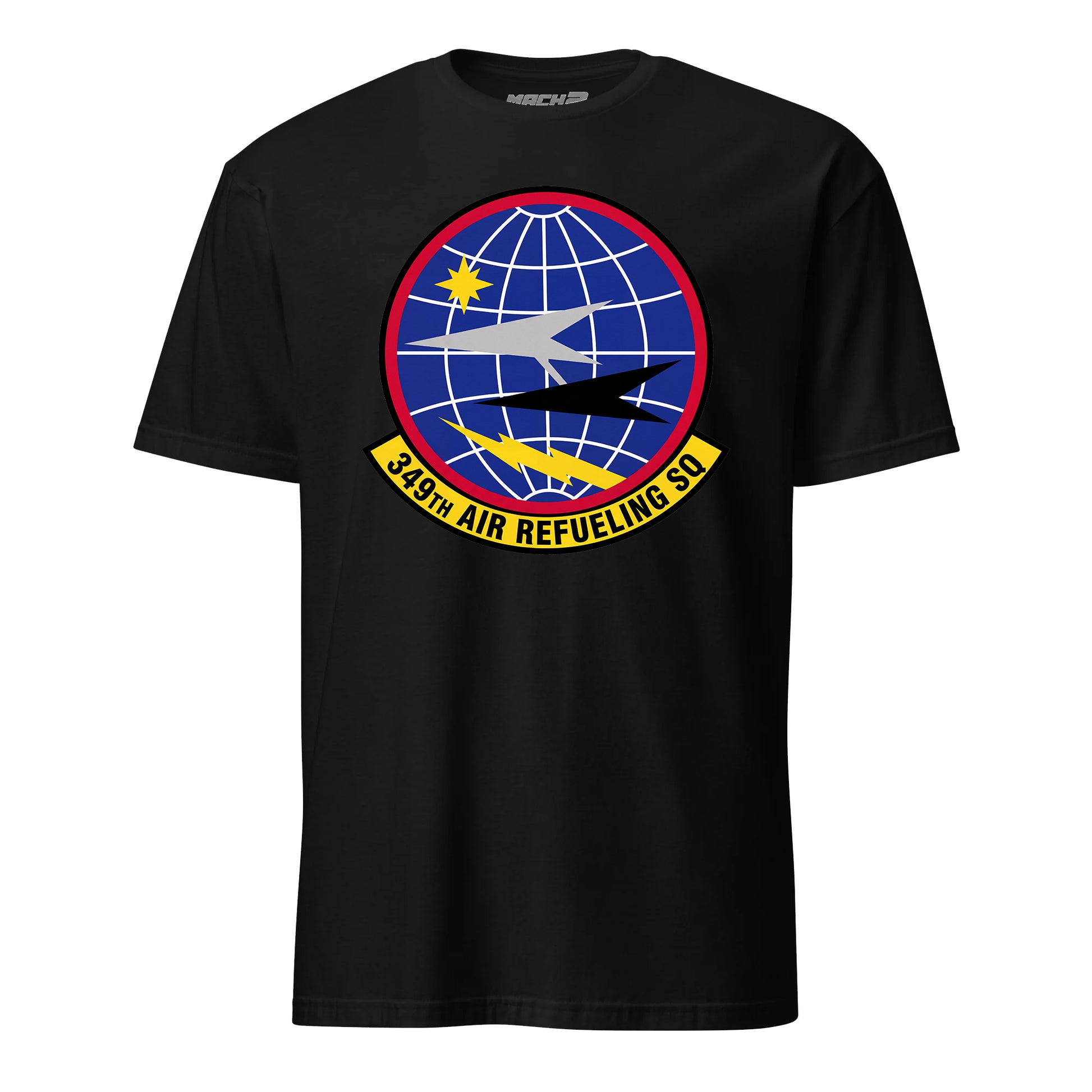 Mach2 Squadron Upload | 349TH AIR REFUELING SQUADRON | T-Shirt | Black | MACH-SHORT-SLEEVE-FRONT-BLACK.jpg