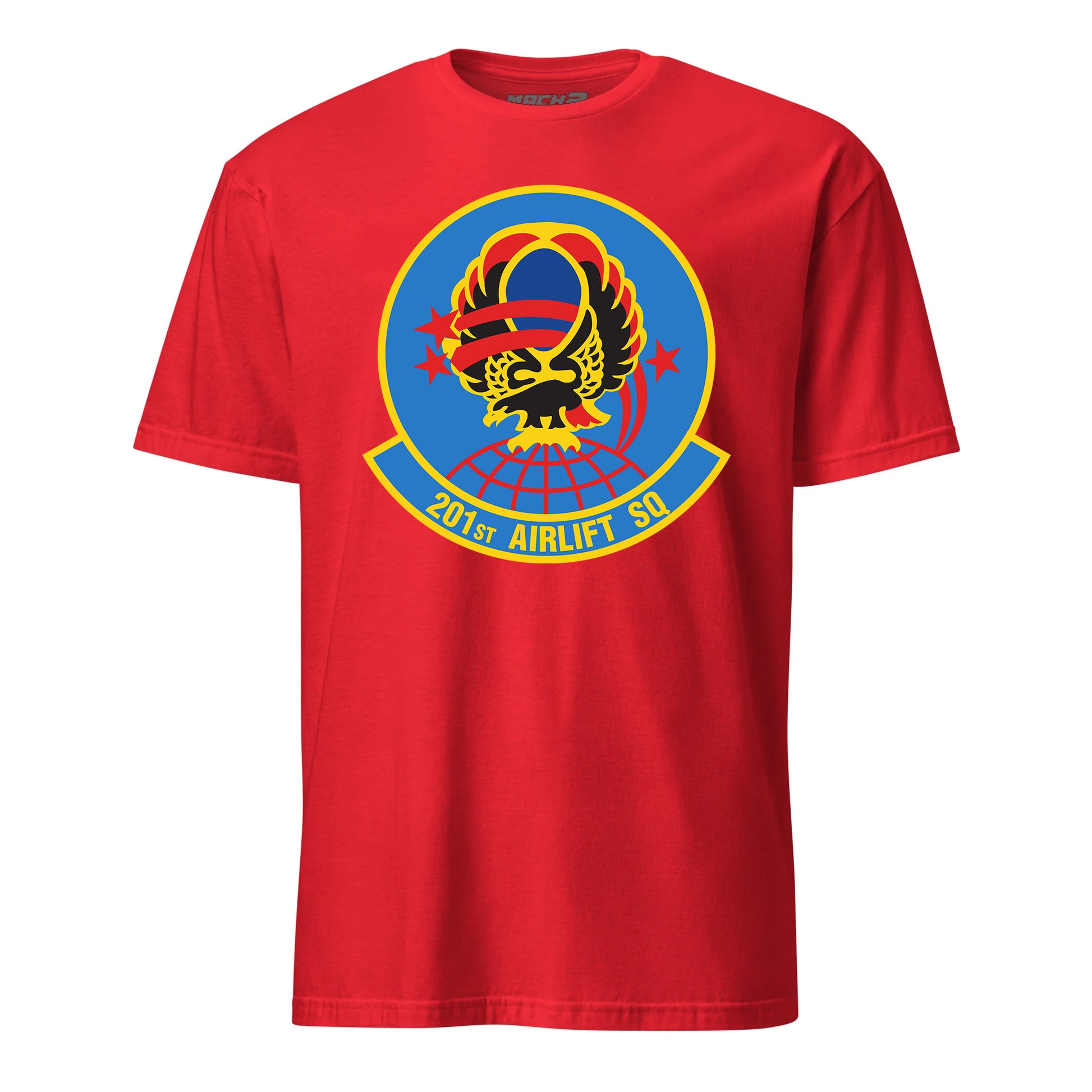 Mach2 Squadron Upload | 201ST AIRLIFT SQUADRON | T-Shirt | Red | MACH-SHORT-SLEEVE-FRONT-RED.jpg