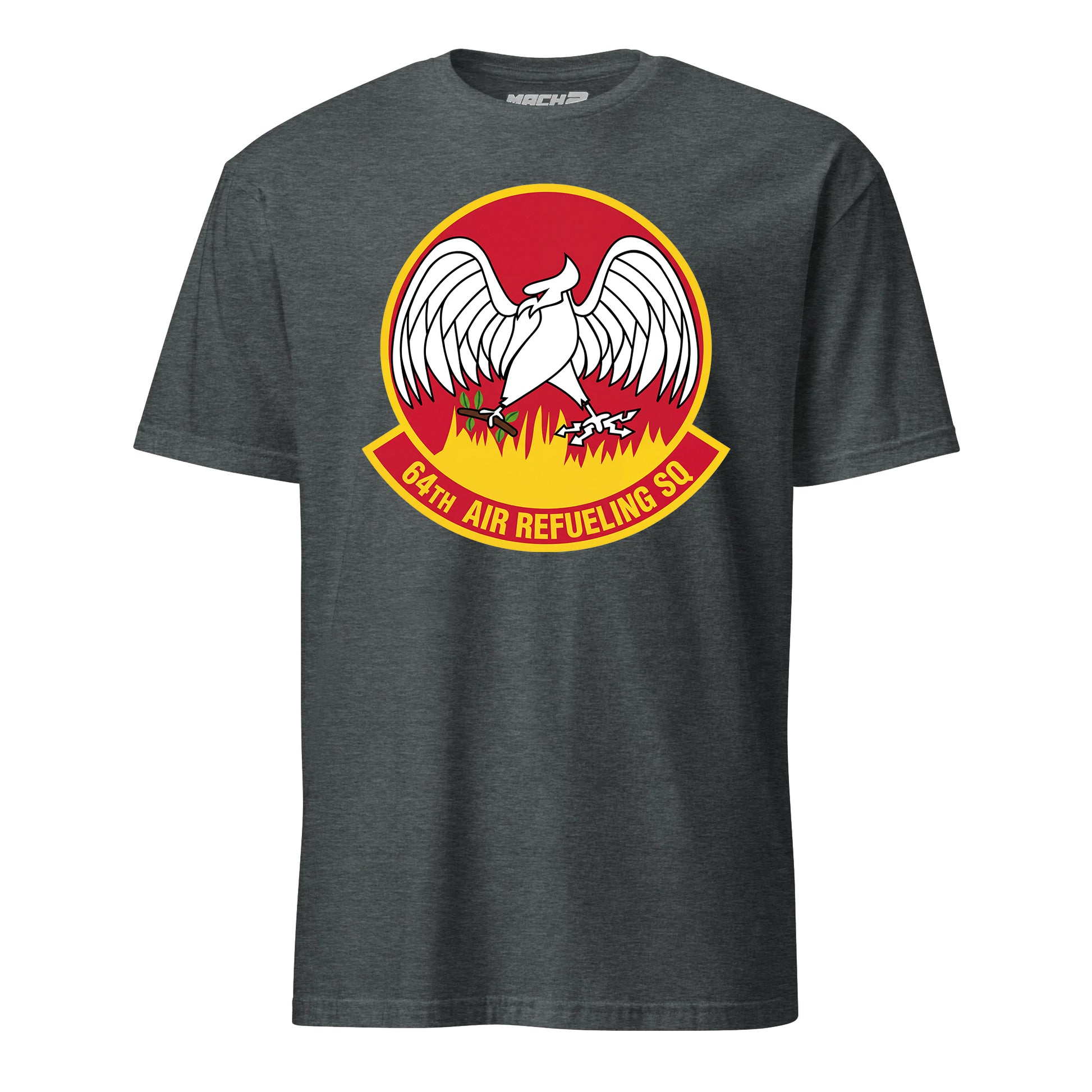 Mach2 Squadron Upload | 64TH AIR REFUELING SQUADRON | T-Shirt | Charcoal Heather | MACH-SHORT-SLEEVE-FRONT-CHARCOAL.jpg
