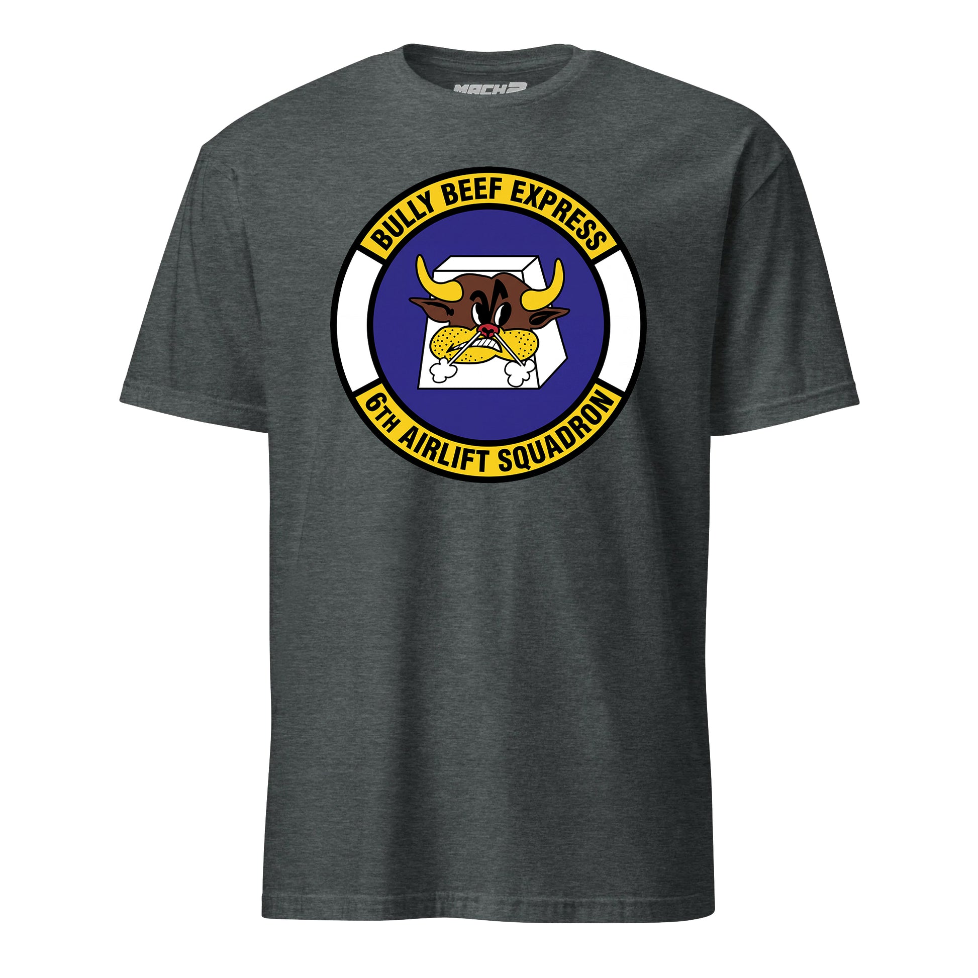 Mach2 Squadron Upload | 6TH AIRLIFT SQUADRON | T-Shirt | Charcoal Heather | MACH-SHORT-SLEEVE-FRONT-CHARCOAL.jpg