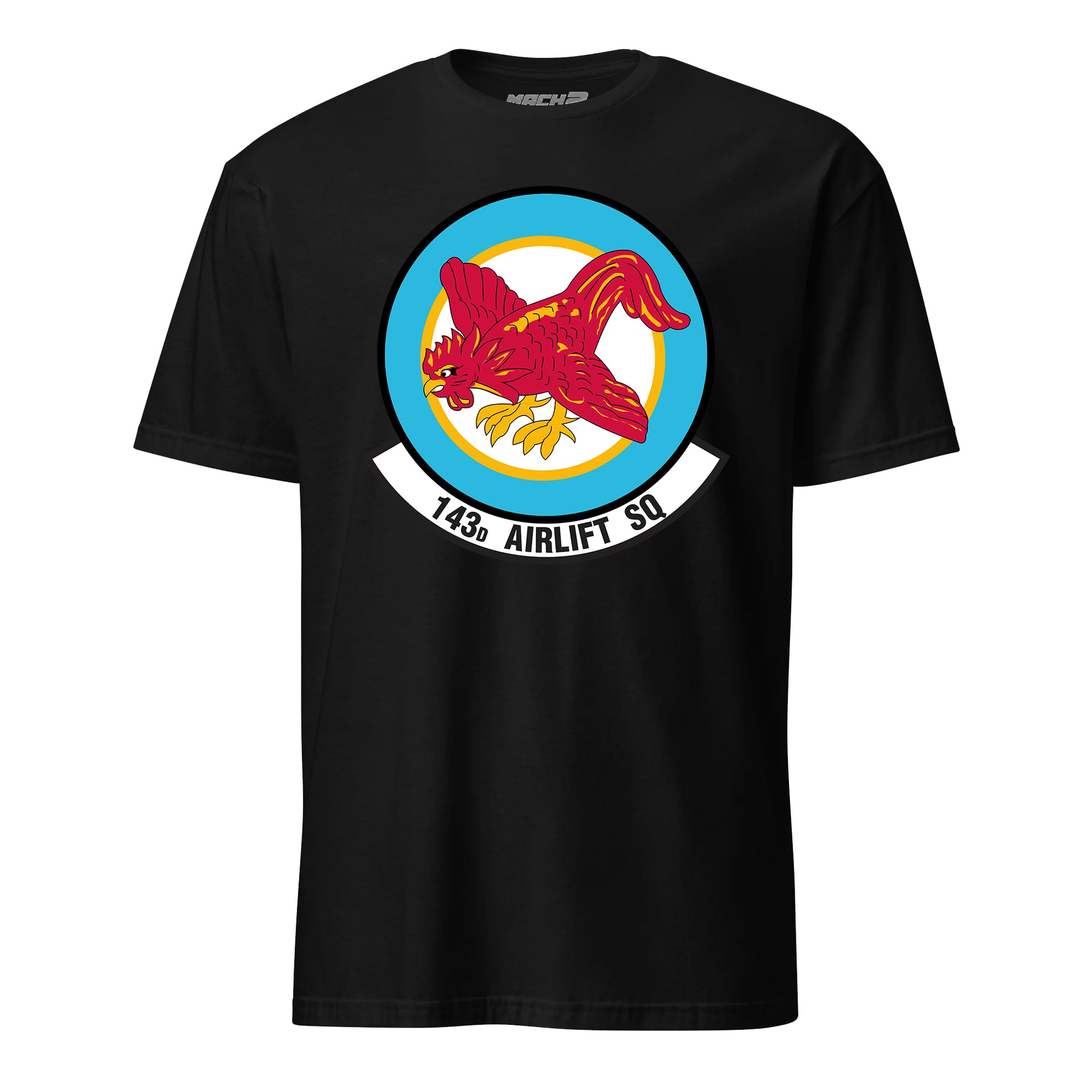 Mach2 Squadron Upload | 143RD AIRLIFT SQUADRON | T-Shirt | Black | MACH-SHORT-SLEEVE-FRONT-BLACK.jpg