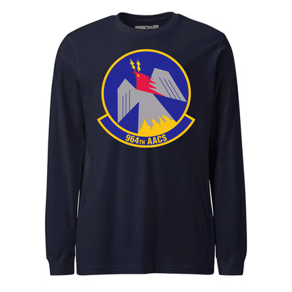 Mach2 Squadron Upload | 964TH AIRBORNE AIR CONTROL SQUADRON | Long Sleeve | Navy | MACH-LONG-SLEEVE-FRONT-NAVY.jpg