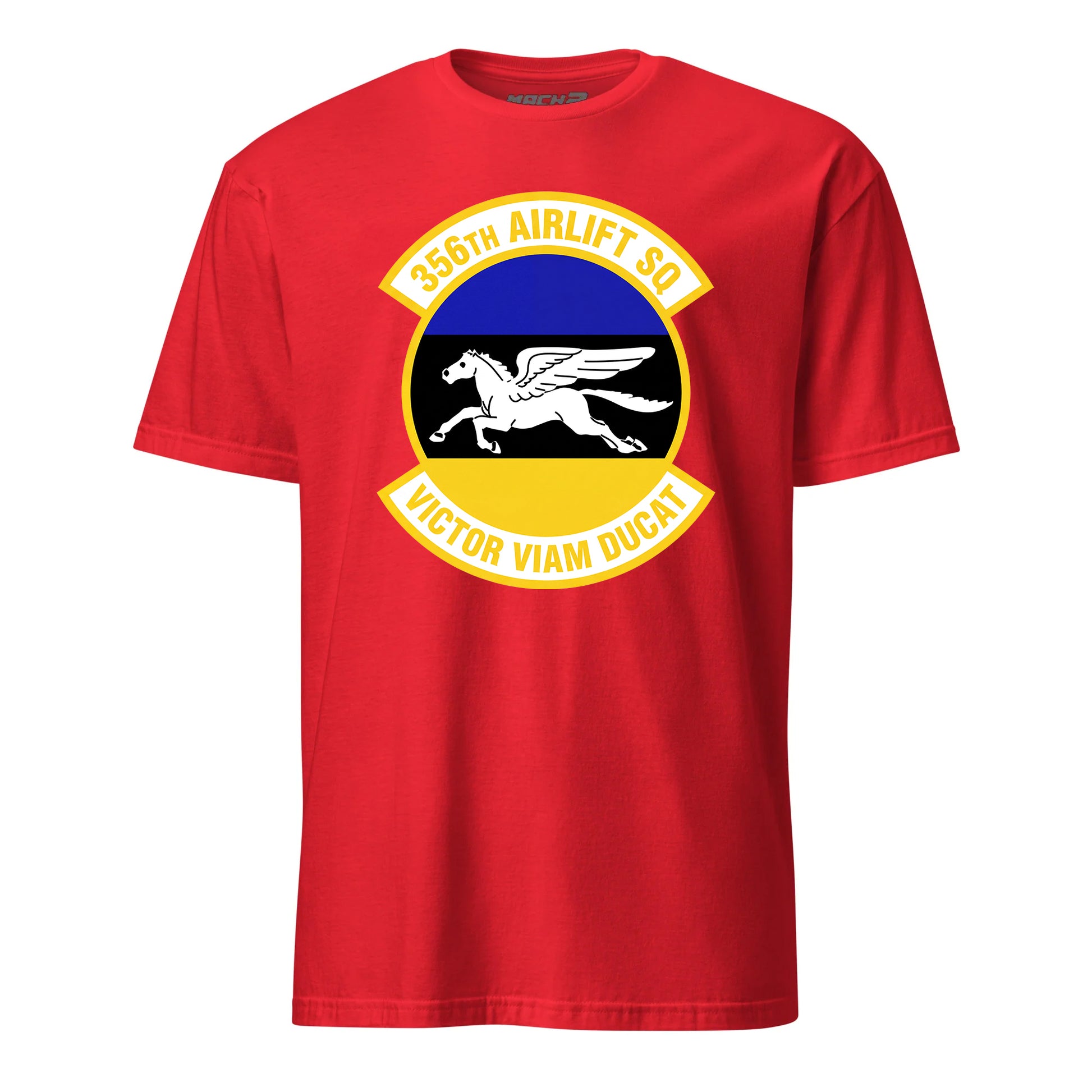 Mach2 Squadron Upload | 356TH AIRLIFT SQUADRON | T-Shirt | Red | MACH-SHORT-SLEEVE-FRONT-RED.jpg
