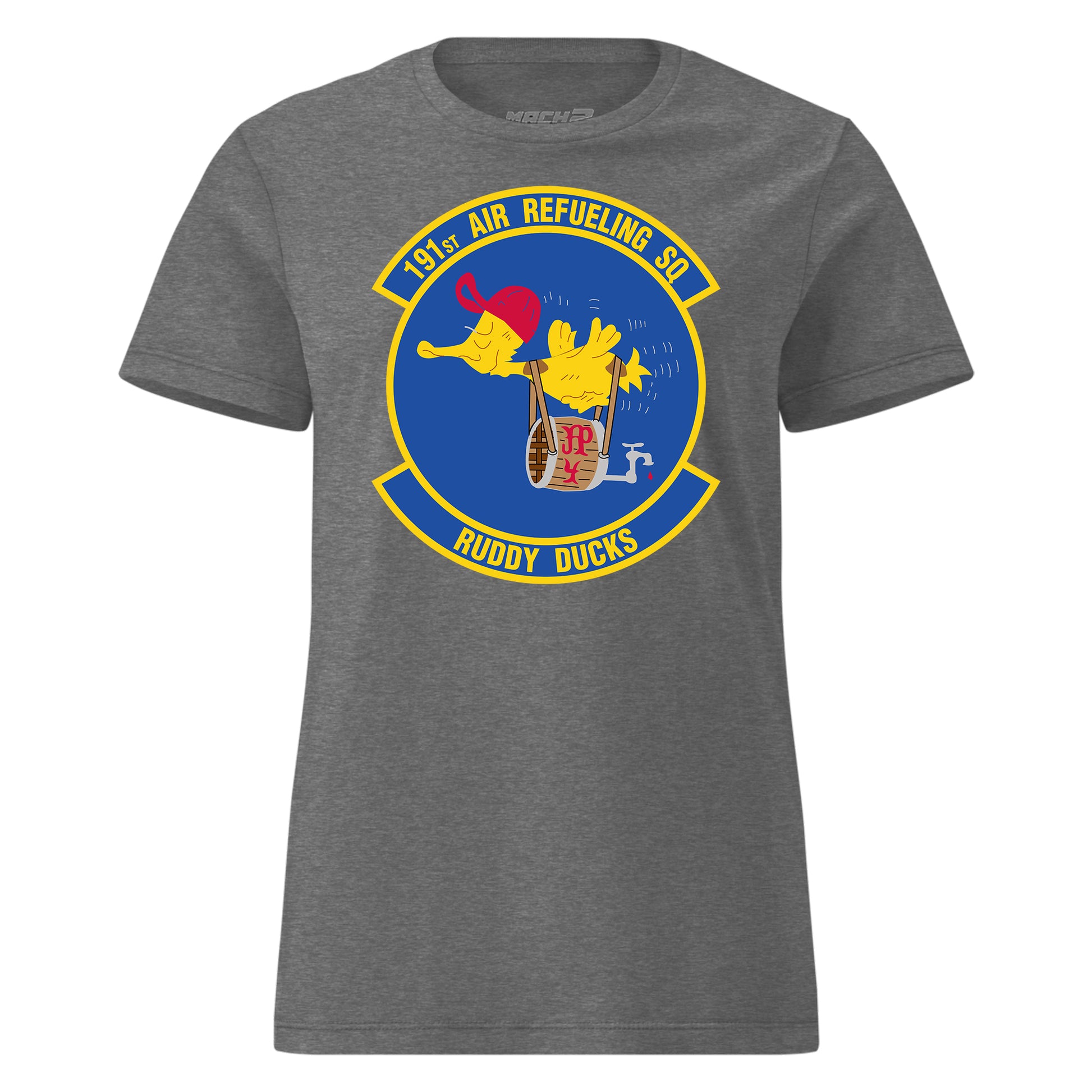 Mach2 Squadron Upload | 191ST AIR REFUELING SQUADRON | Womens | Charcoal Heather | MACH-WOMENS-FRONT-CHARCOAL.jpg