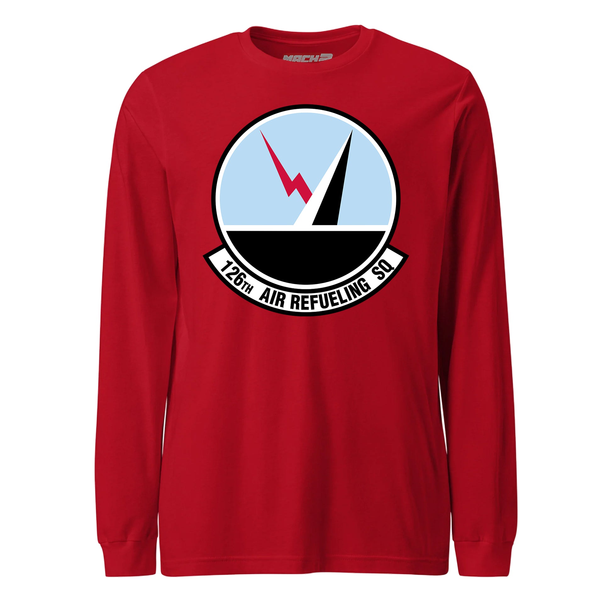 Mach2 Squadron Upload | 126TH AIR REFUELING SQUADRON | Long Sleeve | Red | MACH-LONG-SLEEVE-FRONT-RED.jpg