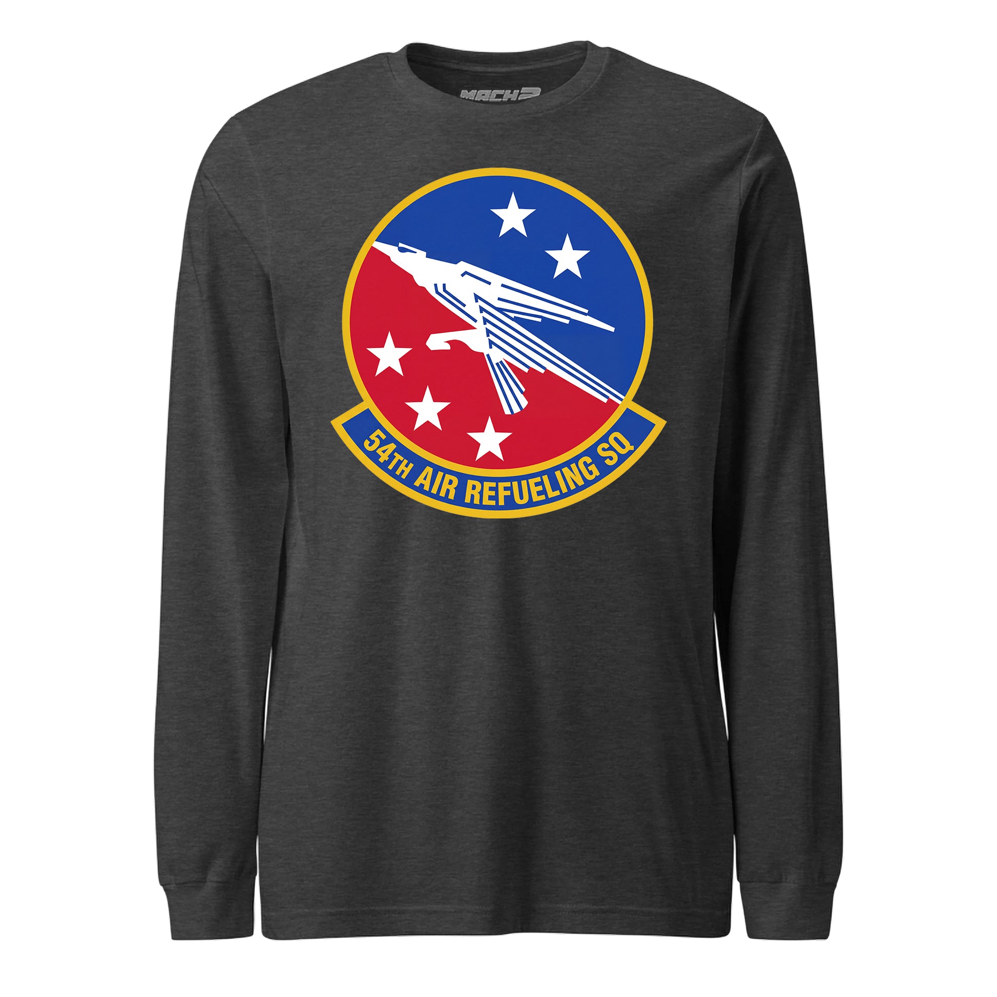 Mach2 Squadron Upload | 54TH AIR REFUELING SQUADRON | Long Sleeve | Charcoal Heather | MACH-LONG-SLEEVE-FRONT-CHARCOAL.jpg