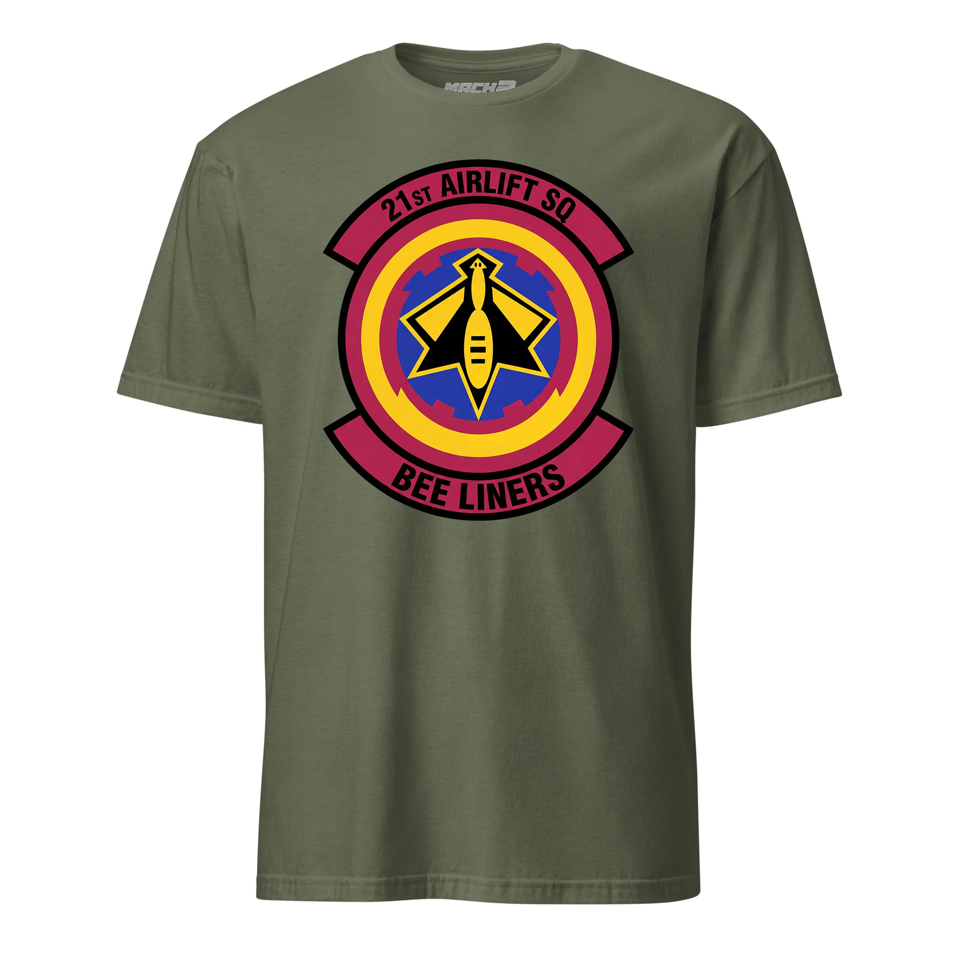 Mach2 Squadron Upload | 21ST AIRLIFT SQUADRON | T-Shirt | OD Green | MACH-SHORT-SLEEVE-FRONT-OD.jpg