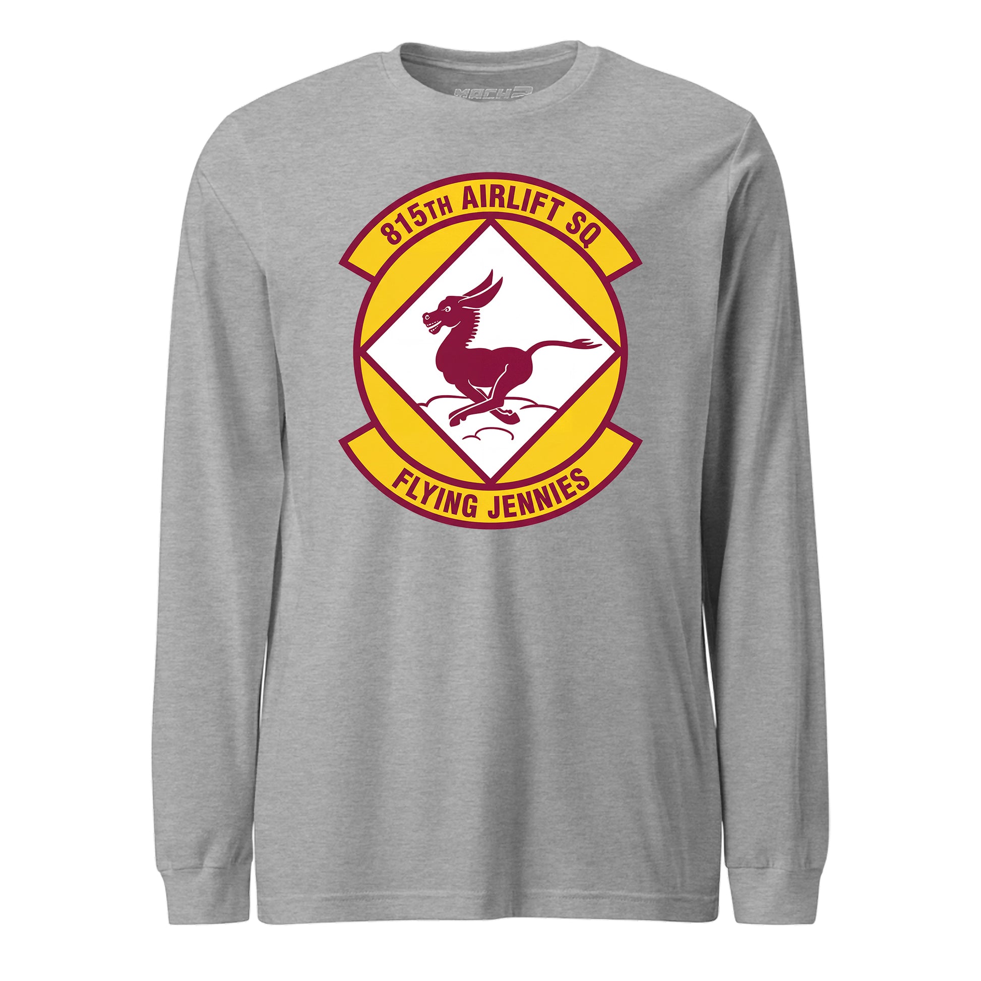 Mach2 Squadron Upload | 815TH AIRLIFT SQUADRON | Long Sleeve | Heather Grey | MACH-LONG-SLEEVE-FRONT-GREY.jpg