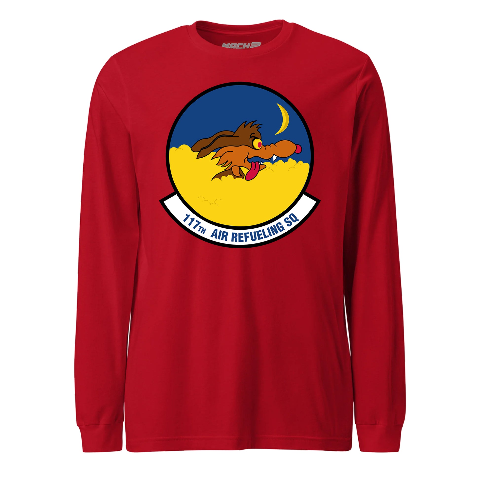 Mach2 Squadron Upload | 117TH AIR REFUELING SQUADRON | Long Sleeve | Red | MACH-LONG-SLEEVE-FRONT-RED.jpg