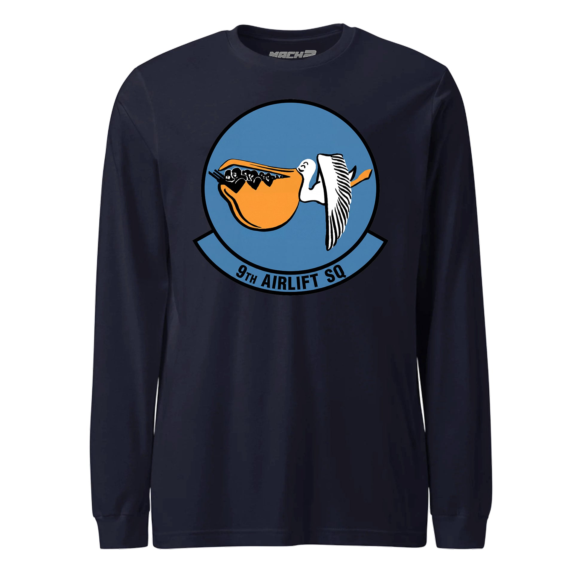 Mach2 Squadron Upload | 9TH AIRLIFT SQUADRON | Long Sleeve | Navy | MACH-LONG-SLEEVE-FRONT-NAVY.jpg
