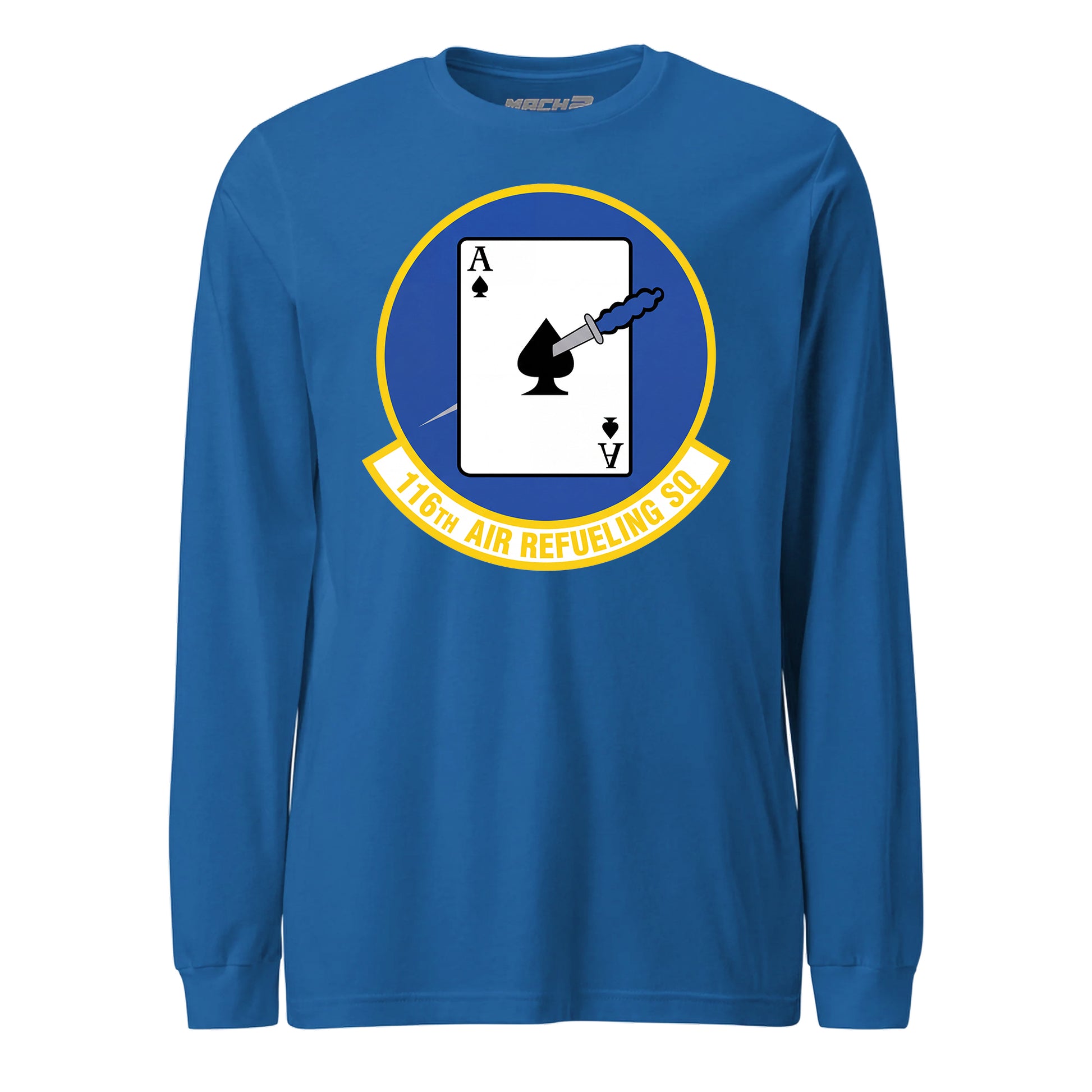 Mach2 Squadron Upload | 116TH AIR REFUELING SQUADRON | Long Sleeve | Royal | MACH-LONG-SLEEVE-FRONT-ROYAL.jpg