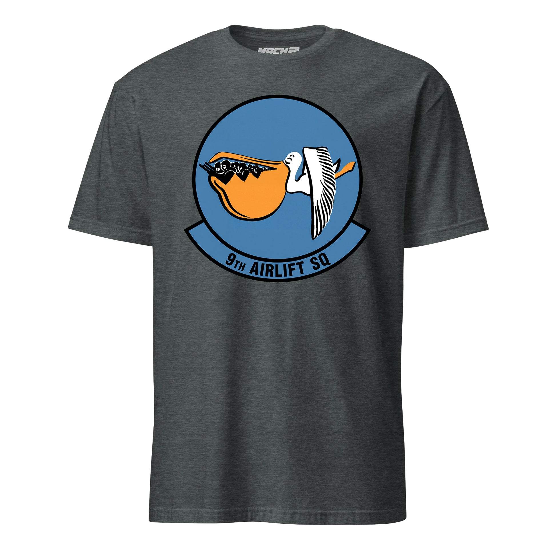 Mach2 Squadron Upload | 9TH AIRLIFT SQUADRON | T-Shirt | Charcoal Heather | MACH-SHORT-SLEEVE-FRONT-CHARCOAL.jpg