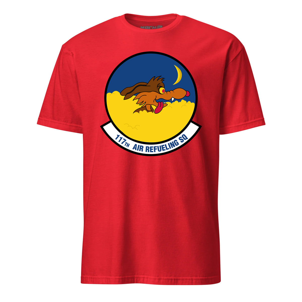 Mach2 Squadron Upload | 117TH AIR REFUELING SQUADRON | T-Shirt | Red | MACH-SHORT-SLEEVE-FRONT-RED.jpg