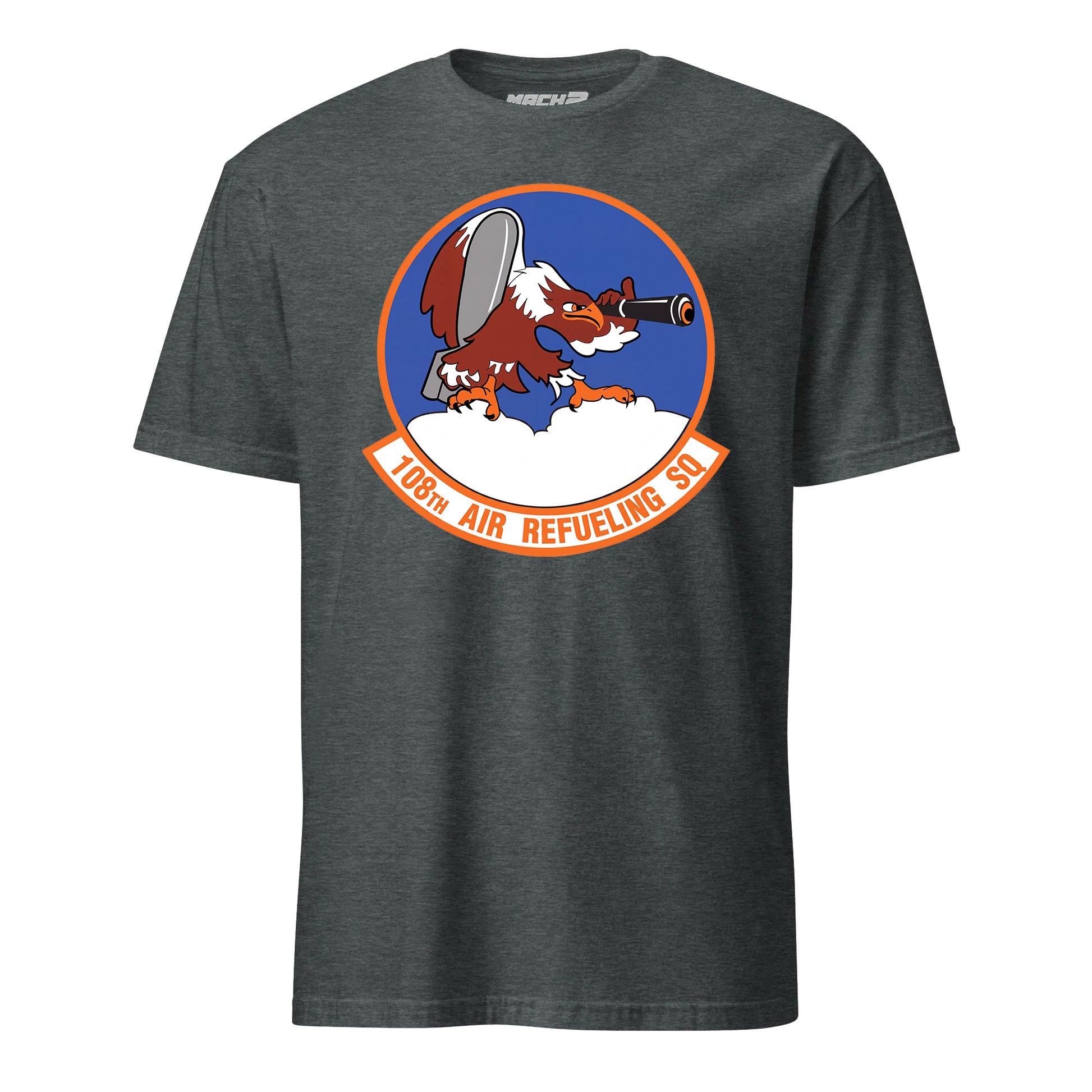Mach2 Squadron Upload | 108TH AIR REFUELING SQUADRON | T-Shirt | Charcoal Heather | MACH-SHORT-SLEEVE-FRONT-CHARCOAL.jpg