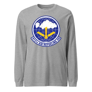 Mach2 Squadron Upload | 912TH AIR REFUELING SQUADRON | Long Sleeve | Heather Grey | MACH-LONG-SLEEVE-FRONT-GREY.jpg