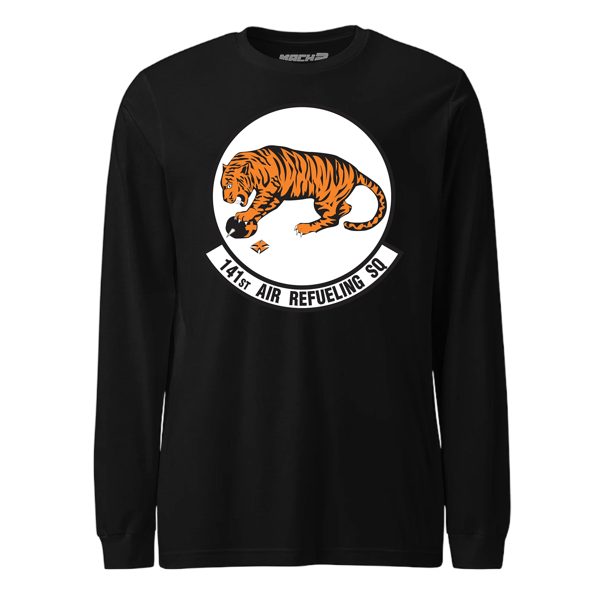 Mach2 Squadron Upload | 141ST AIR REFUELING SQUADRON | Long Sleeve | Black | MACH-LONG-SLEEVE-FRONT-BLACK.jpg