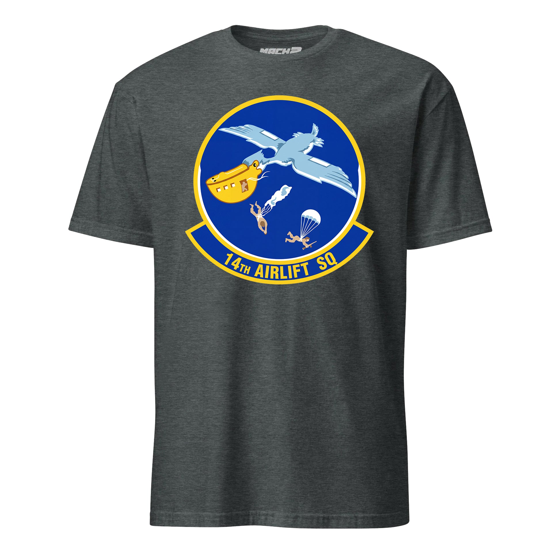 Mach2 Squadron Upload | 14TH AIRLIFT SQUADRON | T-Shirt | Charcoal Heather | MACH-SHORT-SLEEVE-FRONT-CHARCOAL.jpg