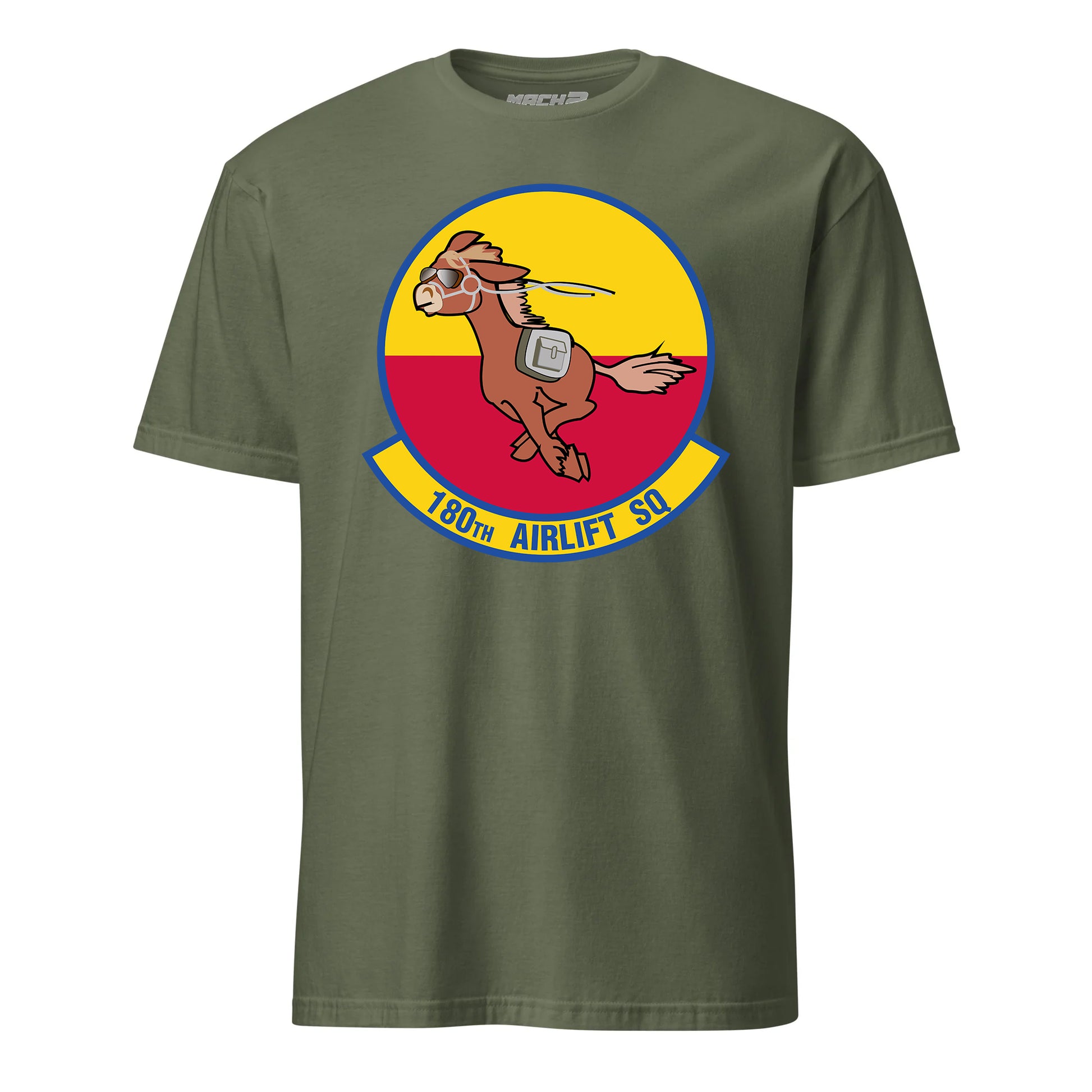 Mach2 Squadron Upload | 180TH AIRLIFT SQUADRON | T-Shirt | OD Green | MACH-SHORT-SLEEVE-FRONT-OD.jpg