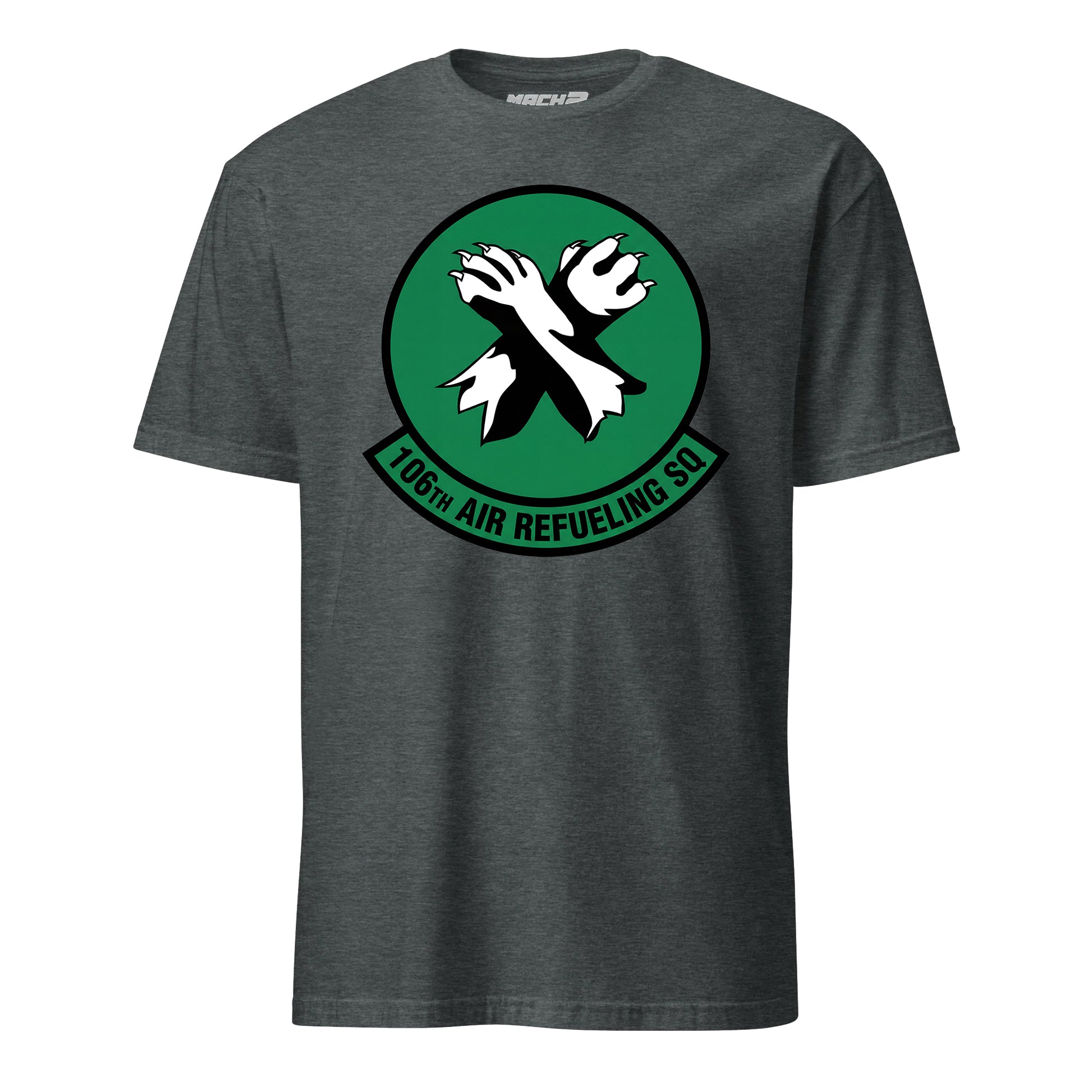 Mach2 Squadron Upload | 106TH AIR REFUELING SQUADRON | T-Shirt | Charcoal Heather | MACH-SHORT-SLEEVE-FRONT-CHARCOAL.jpg