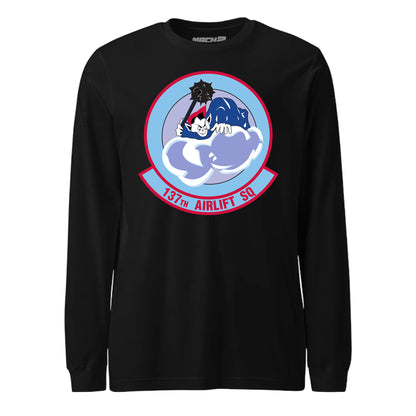 Mach2 Squadron Upload | 137TH AIRLIFT SQUADRON | Long Sleeve | Black | MACH-LONG-SLEEVE-FRONT-BLACK.jpg