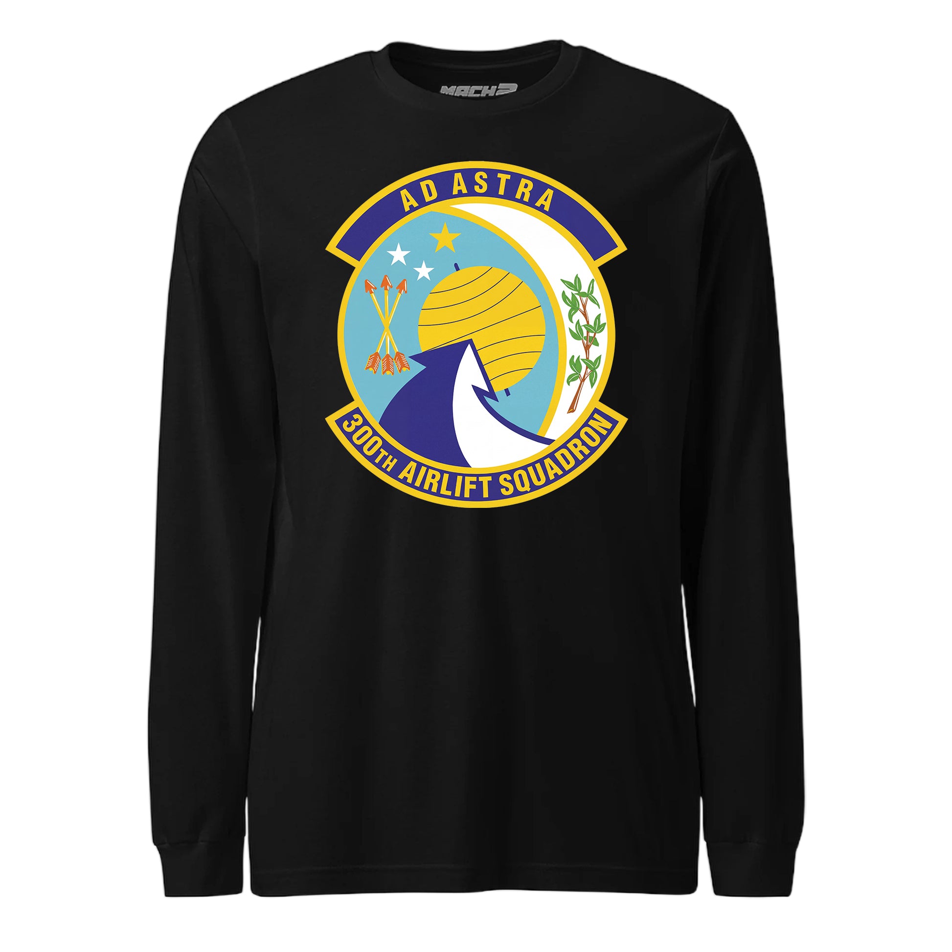 Mach2 Squadron Upload | 300TH AIRLIFT SQUADRON | Long Sleeve | Black | MACH-LONG-SLEEVE-FRONT-BLACK.jpg